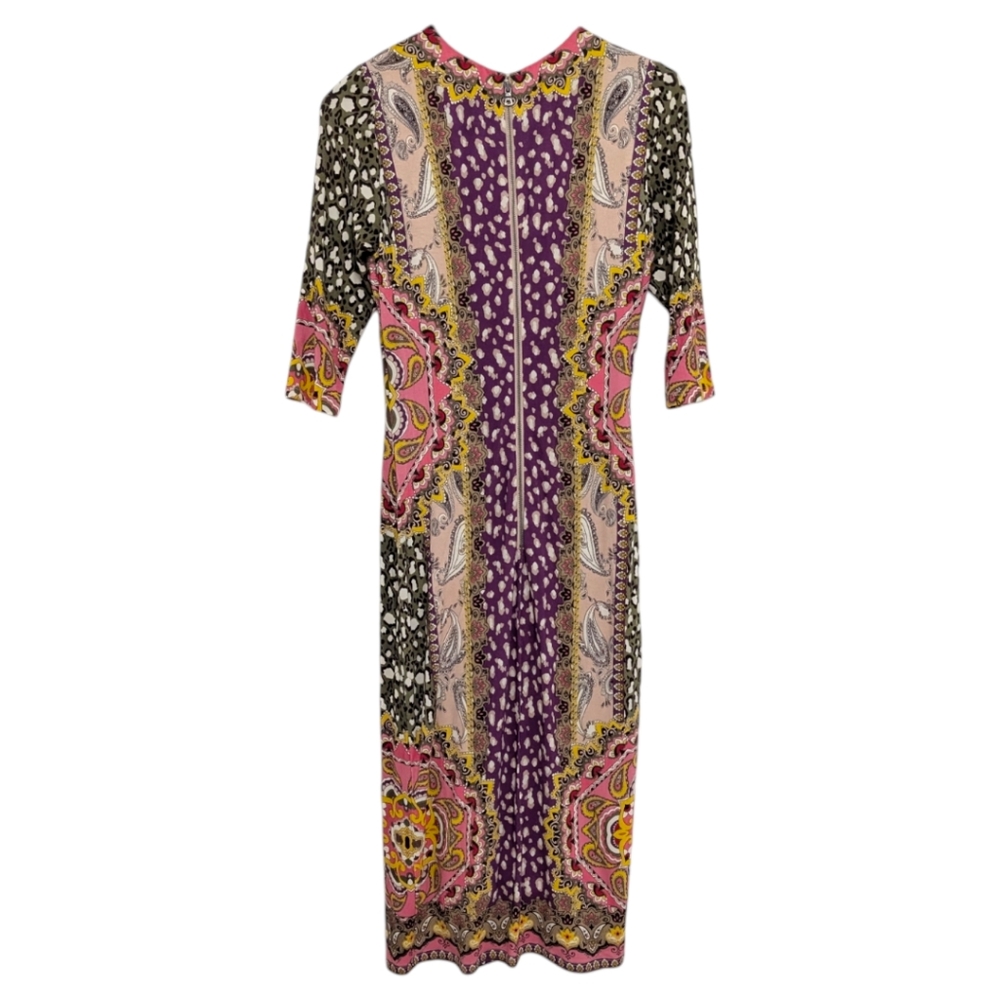 Alice + Olivia Purple Multi-Print Midi Dress - Picture 6 of 11